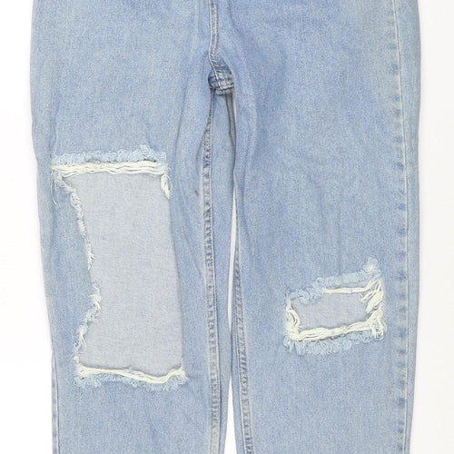 ASOS DESIGN Women’s Blue Mom Jeans Size 10 High Waist Distressed Denim
