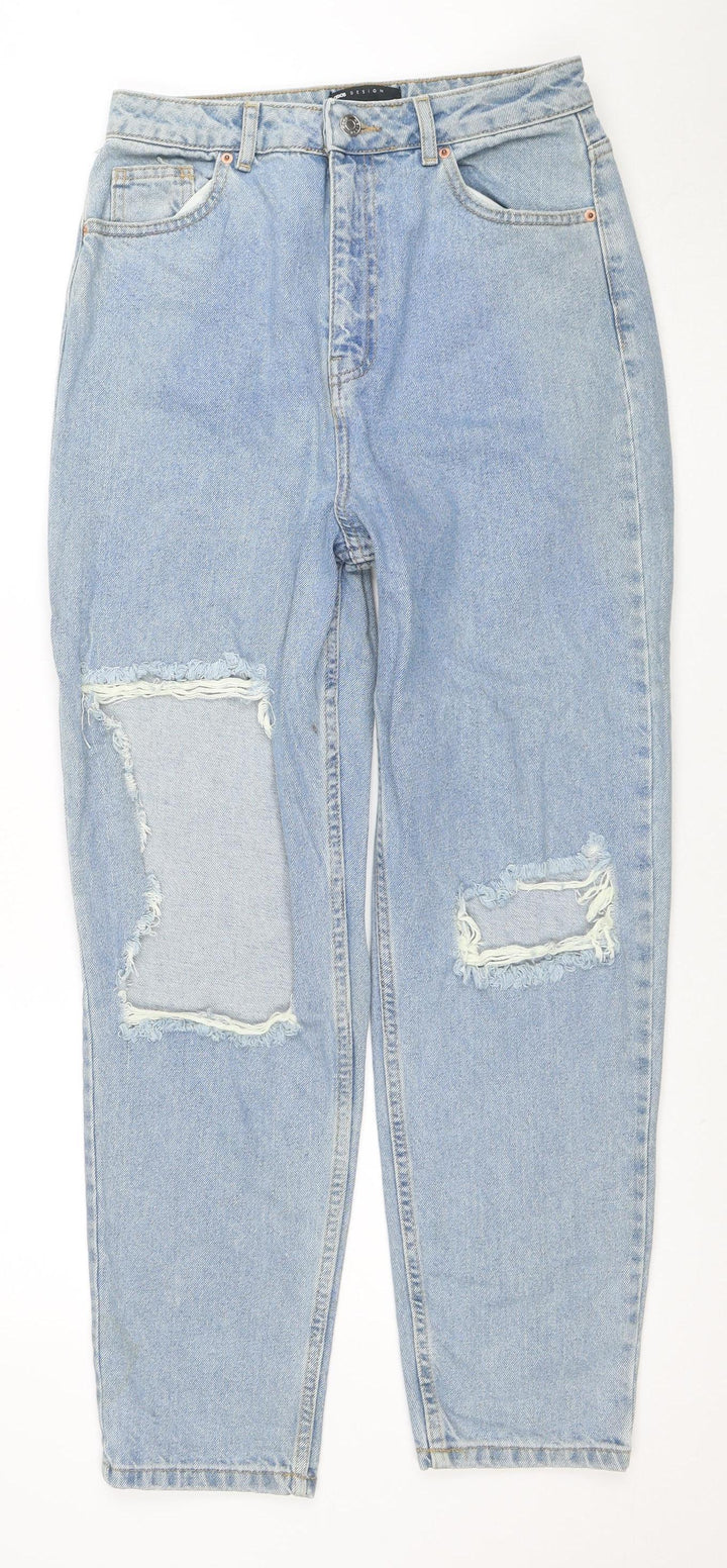 ASOS DESIGN Women’s Blue Mom Jeans Size 10 High Waist Distressed Denim