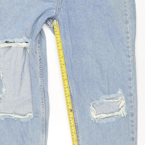 ASOS DESIGN Women’s Blue Mom Jeans Size 10 High Waist Distressed Denim
