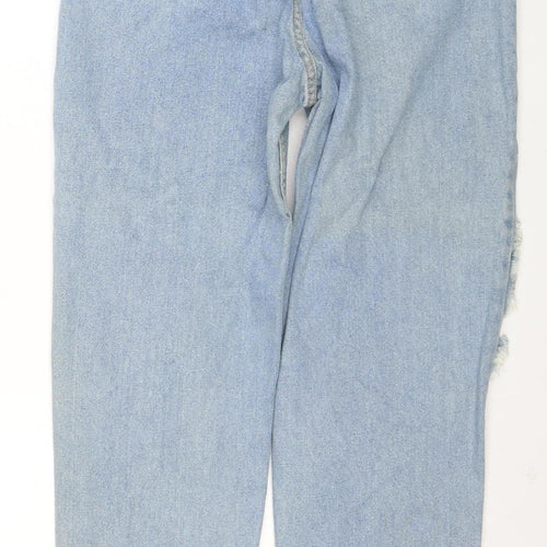 ASOS DESIGN Women’s Blue Mom Jeans Size 10 High Waist Distressed Denim