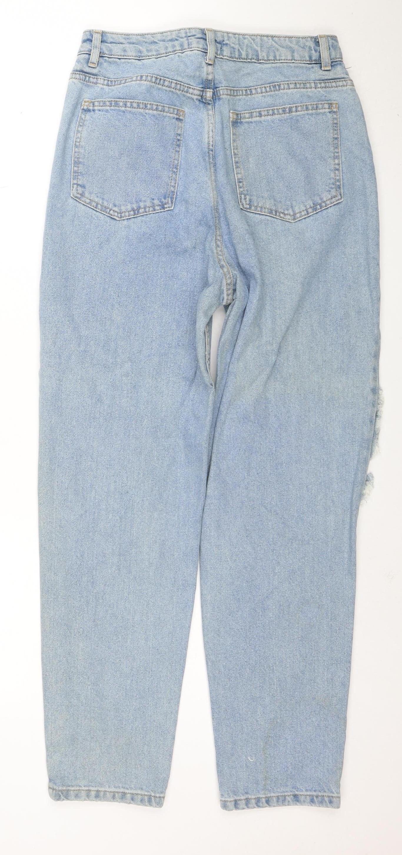 ASOS DESIGN Women’s Blue Mom Jeans Size 10 High Waist Distressed Denim