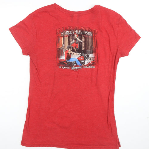Harley-Davidson Women’s Red Graphic Rhinestone T-Shirt L