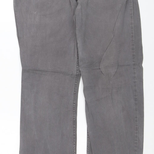 Wrangler Mens Grey Slim Straight Jeans 33W 32L Stretch Denim