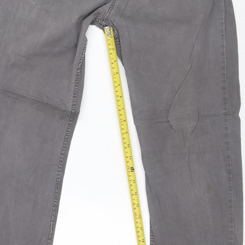 Wrangler Mens Grey Slim Straight Jeans 33W 32L Stretch Denim