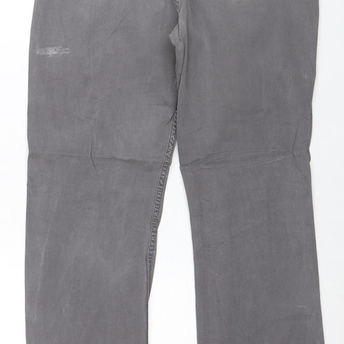 Wrangler Mens Grey Slim Straight Jeans 33W 32L Stretch Denim