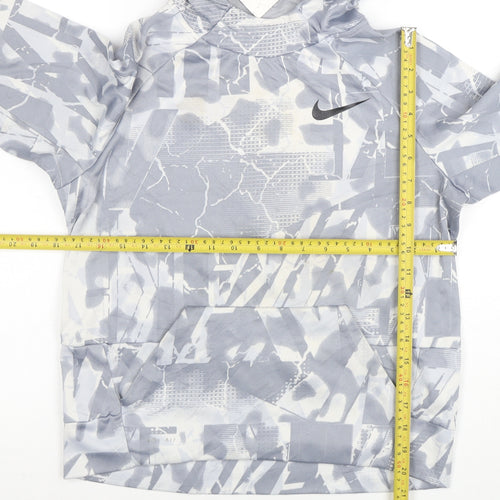 Nike Boys Grey Camouflage Dri-Fit Pullover Hoodie Size L