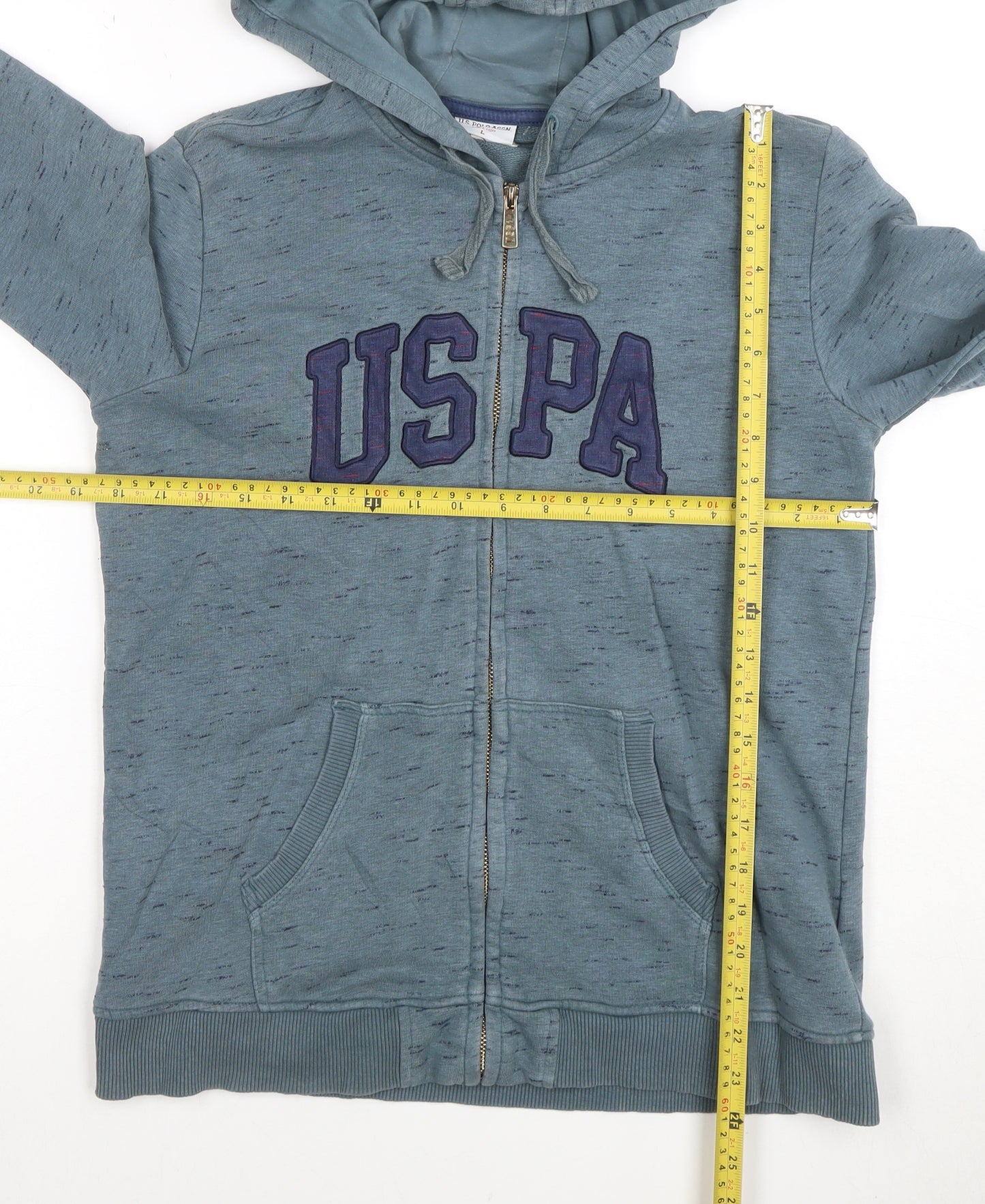 U.S. Polo Assn. Men's Blue Full Zip Hoodie Size L
