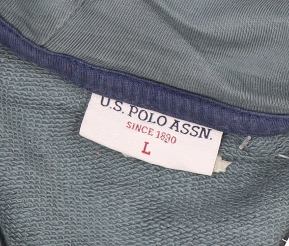 U.S. Polo Assn. Men's Blue Full Zip Hoodie Size L