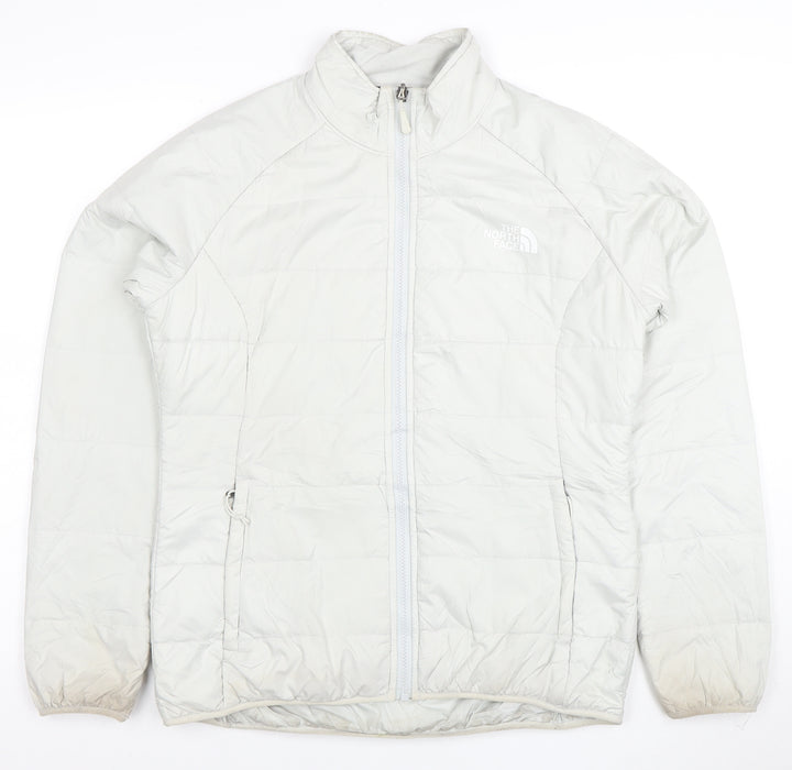 The North Face Women's White Puffer Jacket M Lightweight Polyester