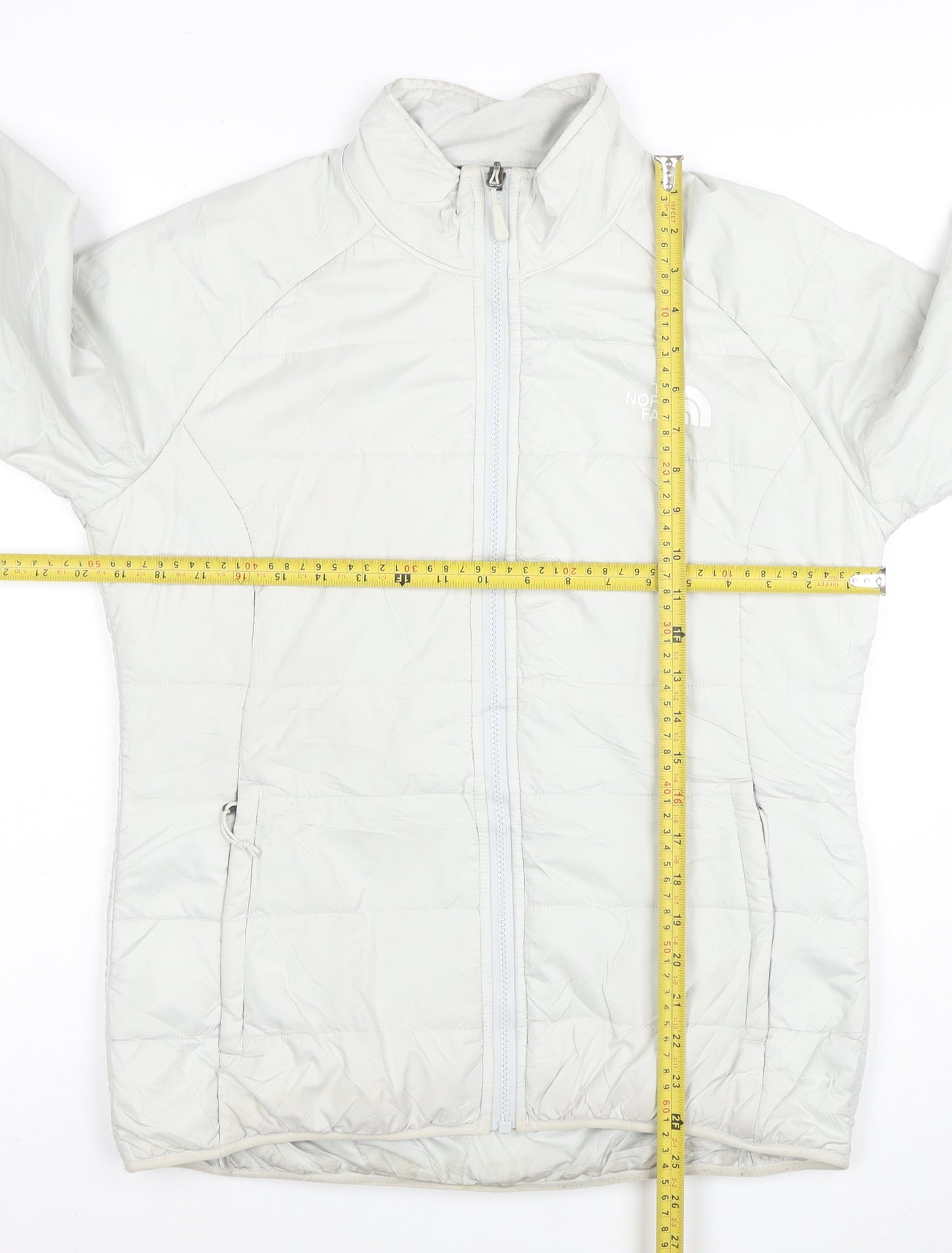 The North Face Women's White Puffer Jacket M Lightweight Polyester
