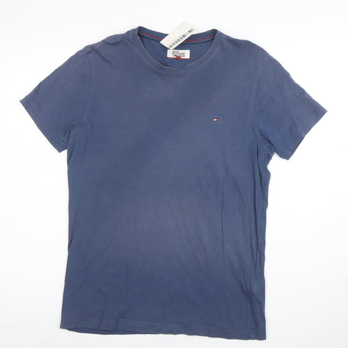 Tommy Hilfiger Men's Blue Cotton Crew Neck T-Shirt Size M