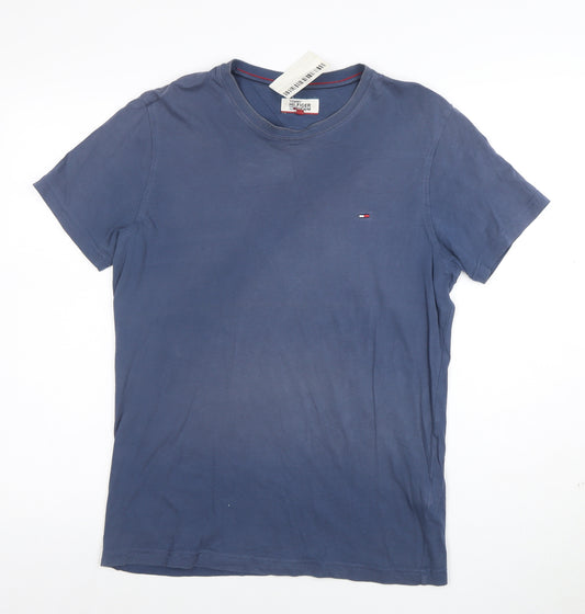 Tommy Hilfiger Men's Blue Cotton Crew Neck T-Shirt Size M
