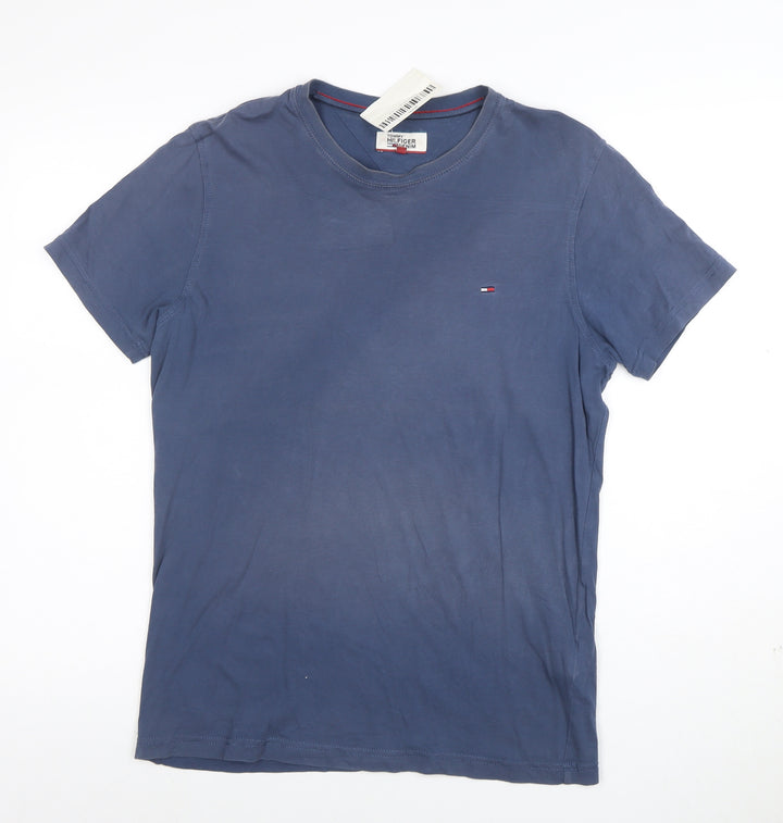 Tommy Hilfiger Men's Blue Cotton Crew Neck T-Shirt Size M