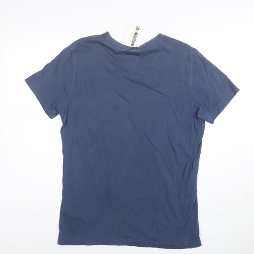 Tommy Hilfiger Men's Blue Cotton Crew Neck T-Shirt Size M