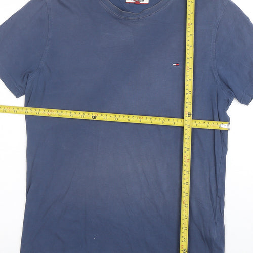 Tommy Hilfiger Men's Blue Cotton Crew Neck T-Shirt Size M