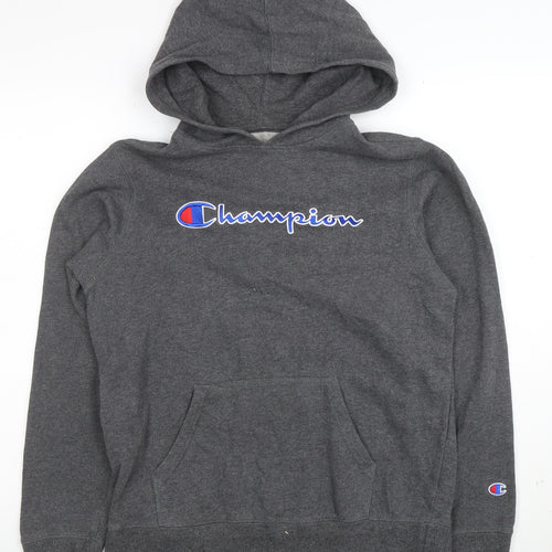Champion Men's Grey XL Pullover Hoodie Fleece Logo Sweatshirt