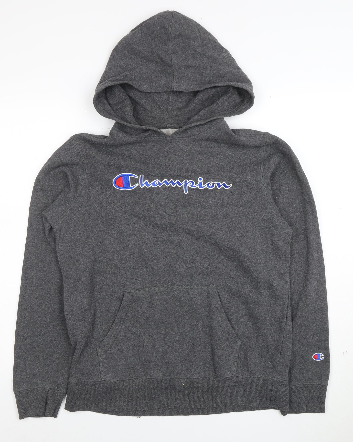 Champion Men's Grey XL Pullover Hoodie Fleece Logo Sweatshirt
