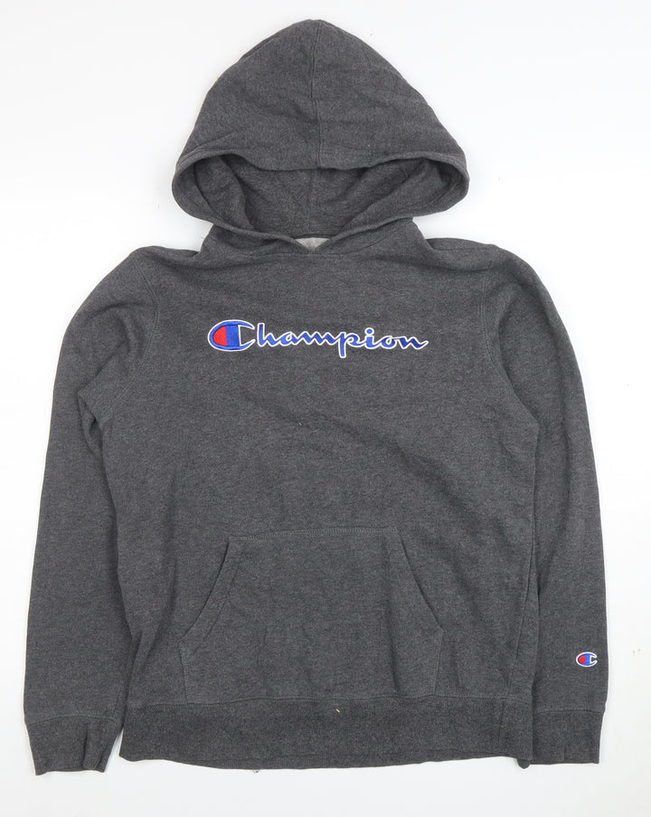 Champion Men's Grey XL Pullover Hoodie Fleece Logo Sweatshirt