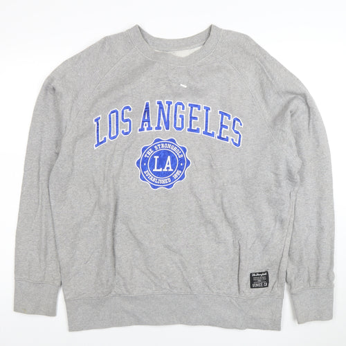 The Stronghold Men's Grey Los Angeles Crew Neck Sweatshirt Size L