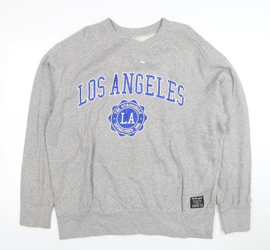 The Stronghold Men's Grey Los Angeles Crew Neck Sweatshirt Size L