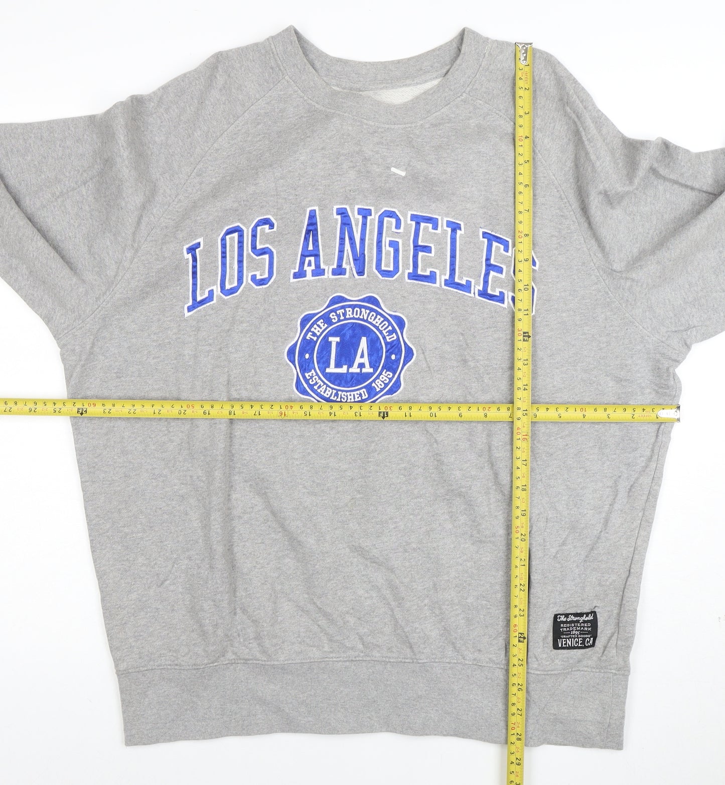 The Stronghold Men's Grey Los Angeles Crew Neck Sweatshirt Size L