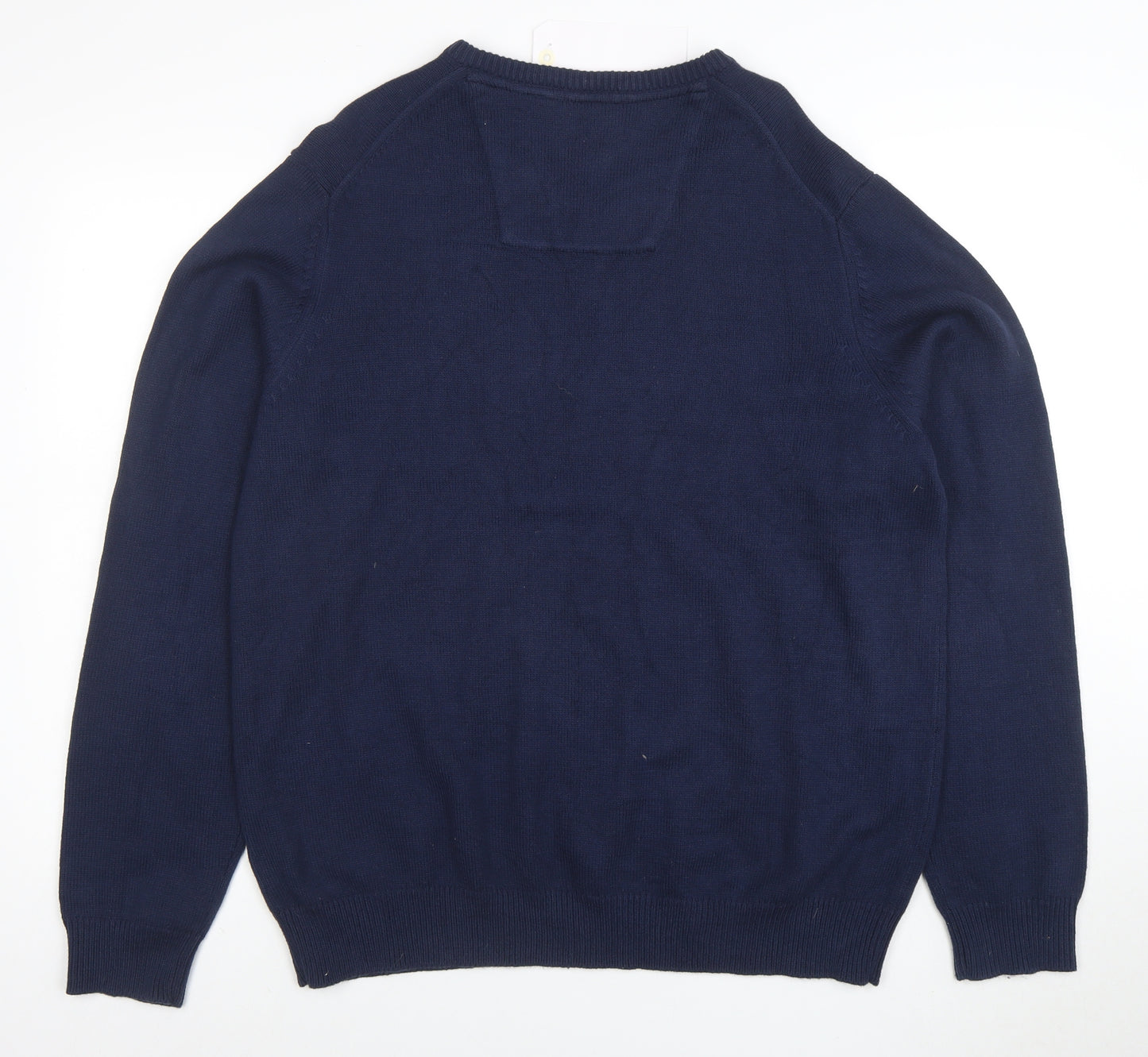 IZOD Men's Blue V-Neck Cotton Blend Pullover Jumper XL