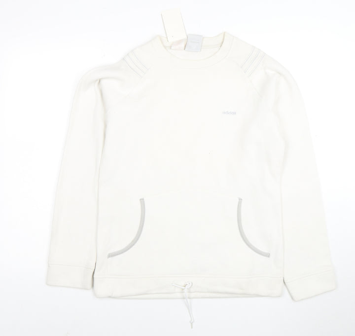 Adidas Men's White Regular Fit Pullover Sweatshirt M
