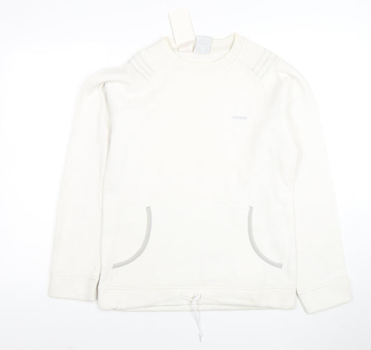 Adidas Men's White Regular Fit Pullover Sweatshirt M