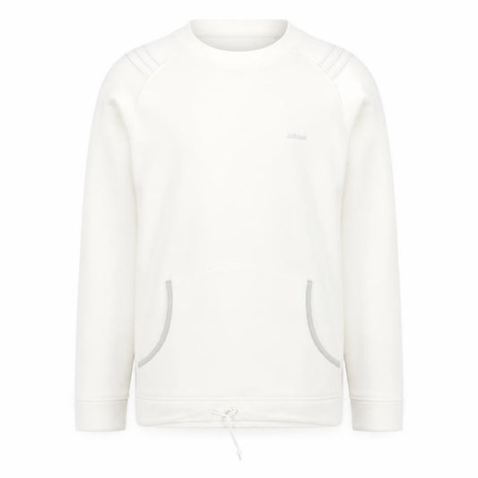 Front view of Adidas Men's White Regular Fit Pullover Sweatshirt M