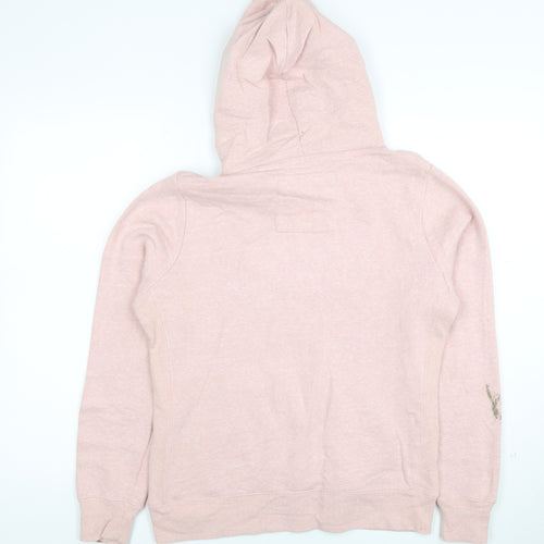 Diesel Womens Pink Pullover Hoodie Medium Cotton Blend Logo Casual