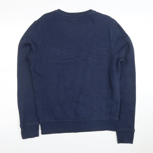 Levi's Men Blue Small Crew Neck Logo Pullover Sweatshirt