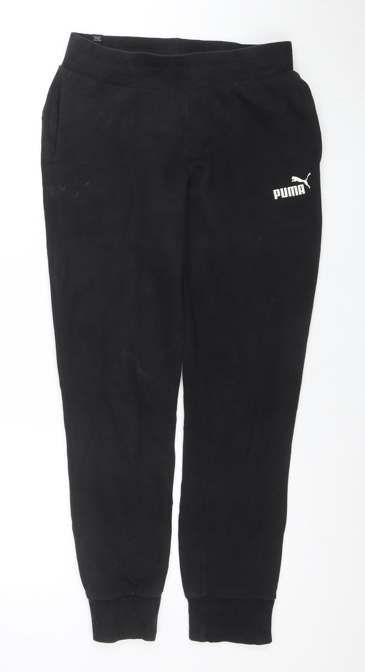 Puma Women's Black Jogger Trousers Size 10 Regular Fit Activewear