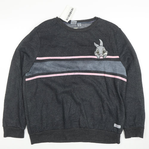 Disney Women’s Grey Thumper Embroidered Pullover Sweatshirt M