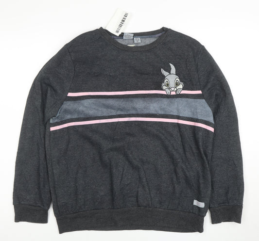 Disney Women’s Grey Thumper Embroidered Pullover Sweatshirt M