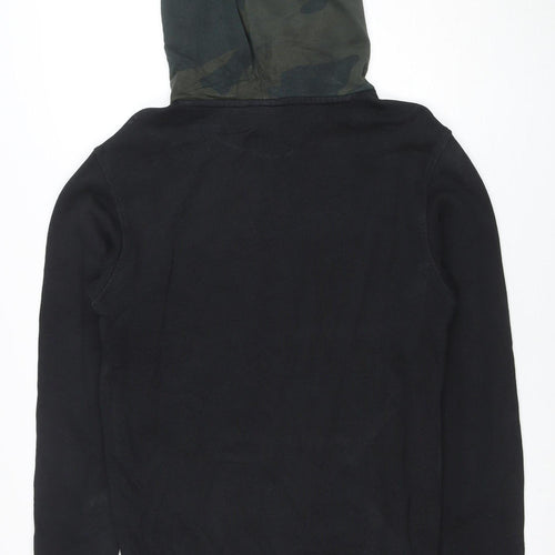 adidas Men's Black Pullover Hoodie S Camo Hood Graphic Logo Sweatshirt