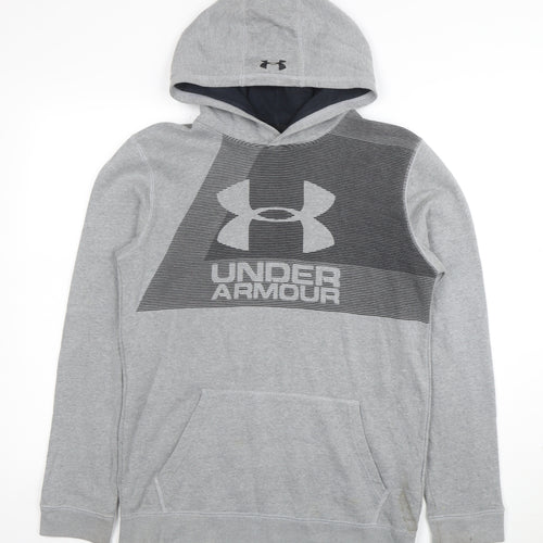 Under Armour Boys Grey Loose Fit Pullover Hoodie Size YXL