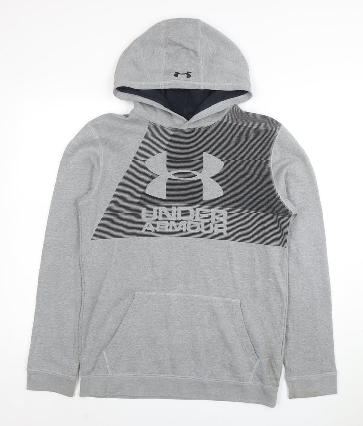 Under Armour Boys Grey Loose Fit Pullover Hoodie Size YXL
