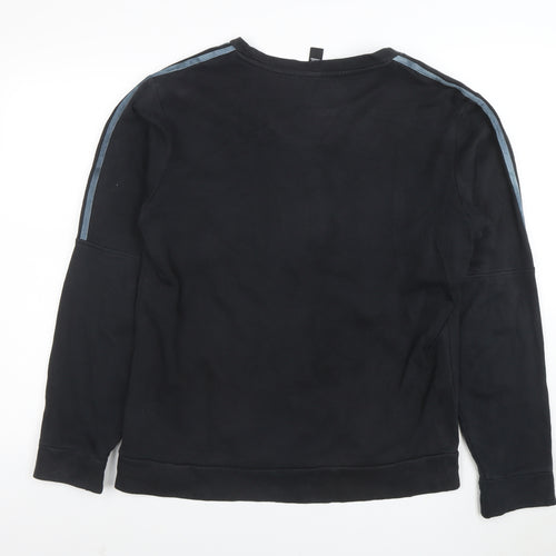 adidas Mens Black Crew Neck Sweatshirt L Pullover Athletic