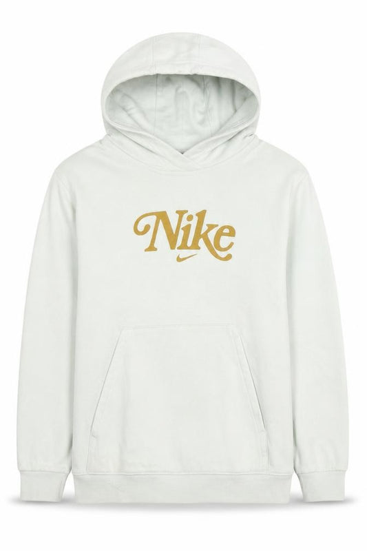 Nike Girls White Pullover Hoodie Loose Fit Size 146 Logo Sportswear