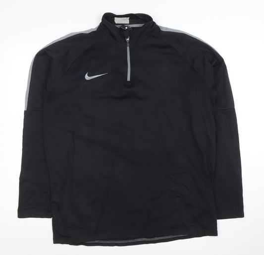 Nike Men's Black Dri-Fit 1/4 Zip Athletic Sweatshirt Size L