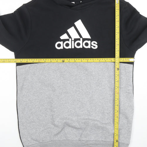Adidas Men's Black XL Pullover Hoodie Grey Trim Sportswear
