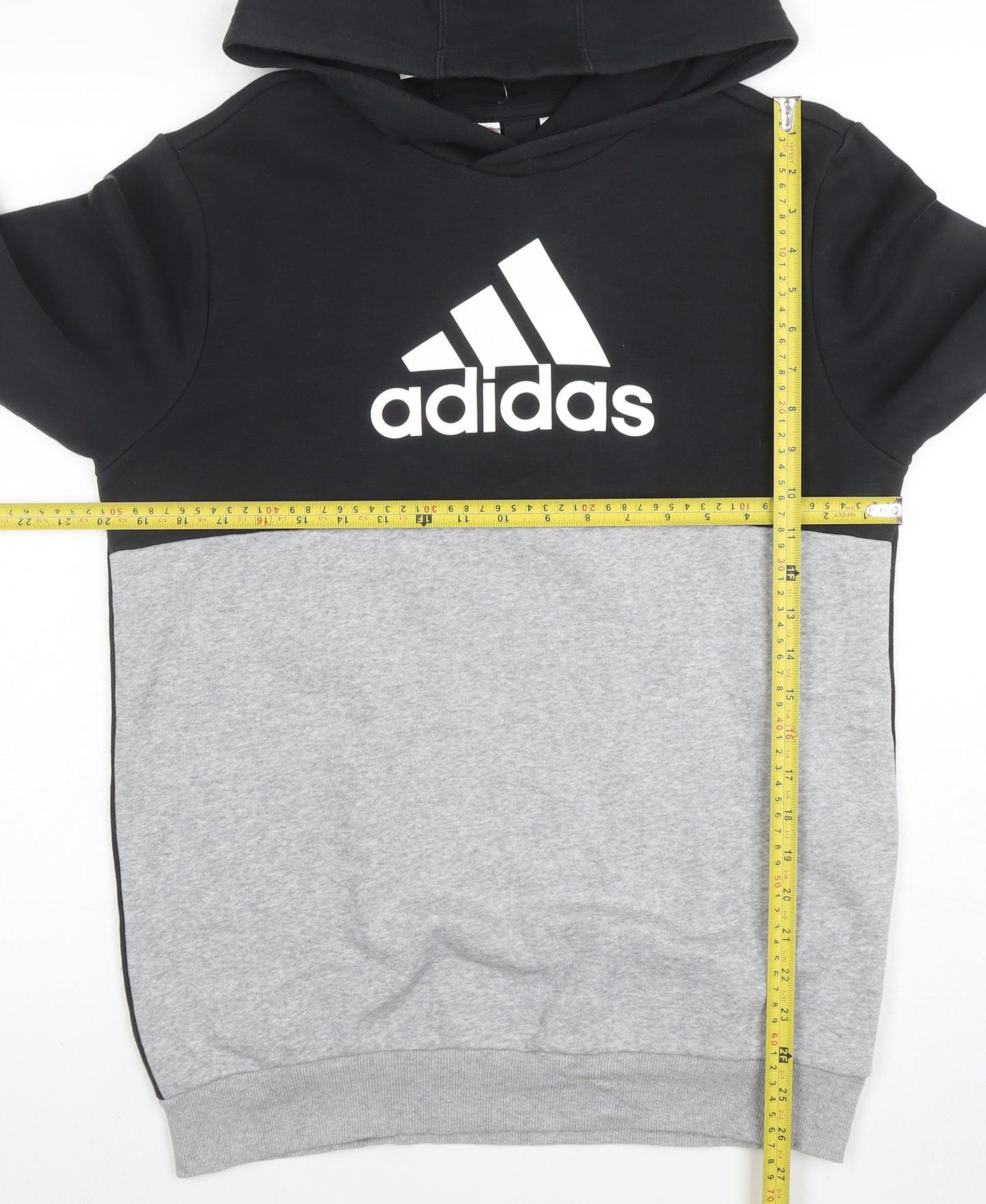 Adidas Men's Black XL Pullover Hoodie Grey Trim Sportswear