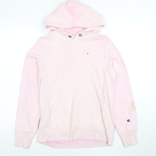 Champion Womens Pink Medium Pullover Hoodie Cotton Blend Casual