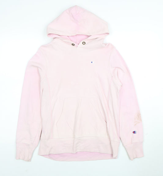 Champion Womens Pink Medium Pullover Hoodie Cotton Blend Casual