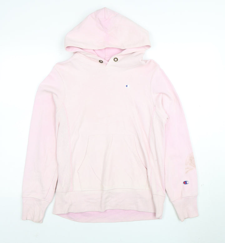 Champion Womens Pink Medium Pullover Hoodie Cotton Blend Casual
