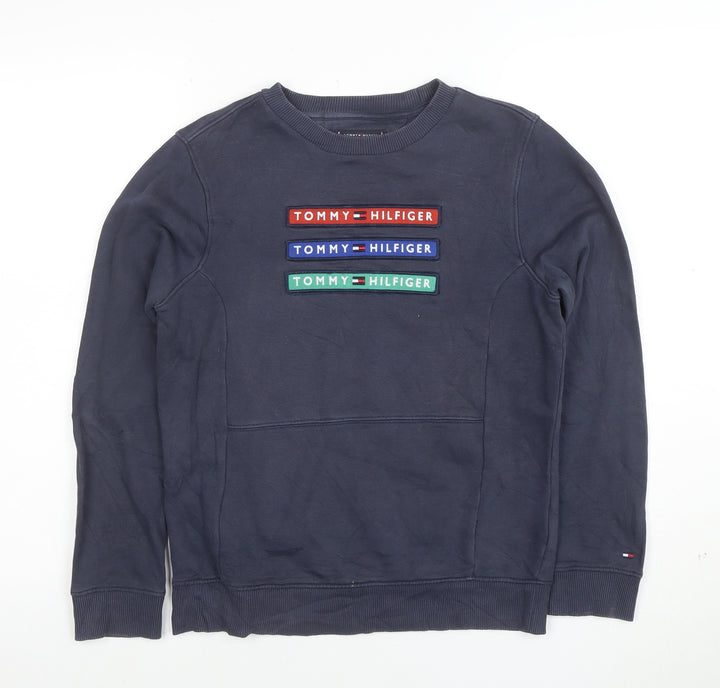 Tommy Hilfiger Boys Blue Crew Neck Pullover Sweatshirt Size 152
