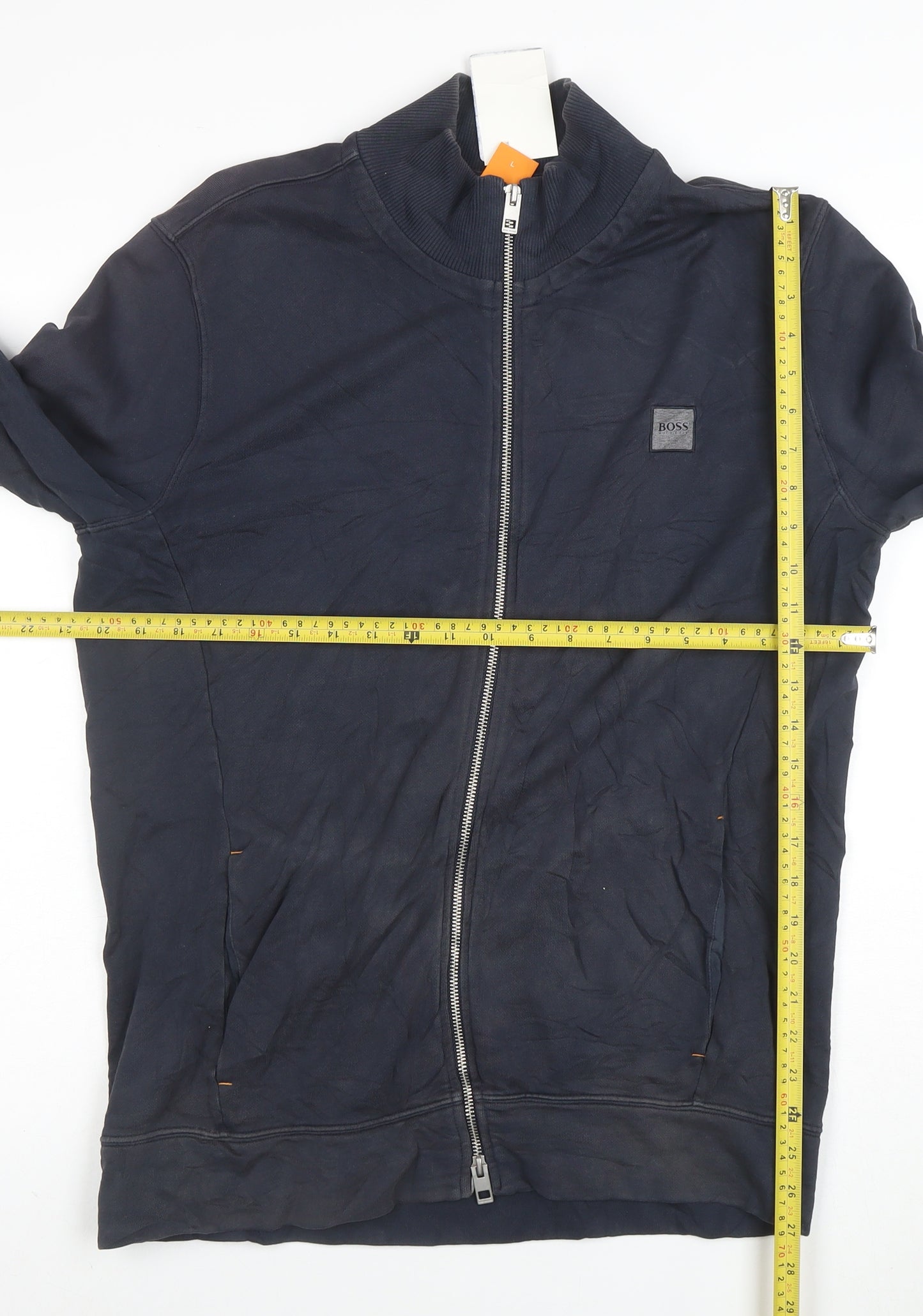 Hugo Boss Men's Blue Full Zip Sweatshirt Size L Cotton Blend