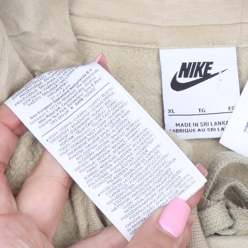 Nike Men's Beige XL Pullover Hoodie Fleece Sweatshirt