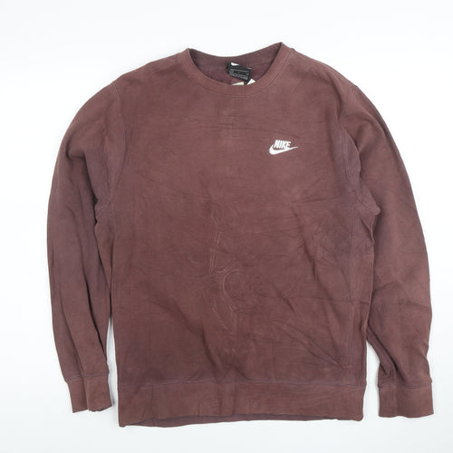 Nike Men's Brown Crew Neck Pullover Sweatshirt Size S