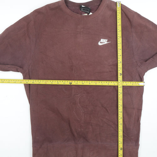 Nike Men's Brown Crew Neck Pullover Sweatshirt Size S
